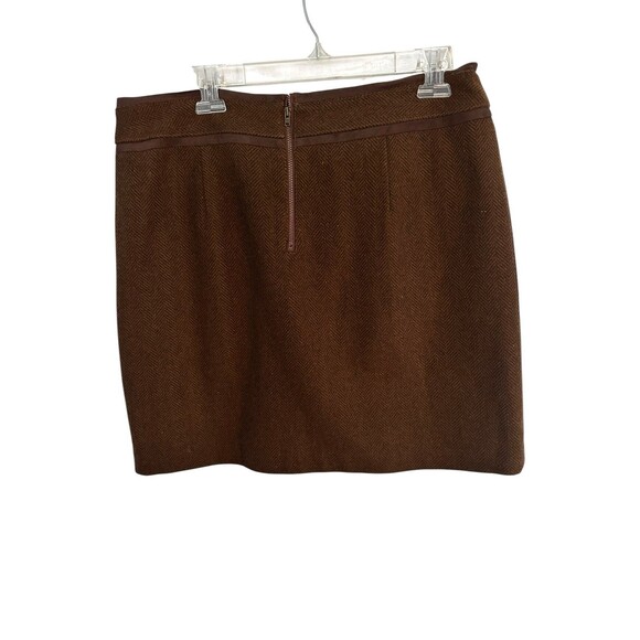 Bob Timberlake Women’s Brown 50% Wool Lined Zippered Skirt Size 14 - Picture 2 of 7